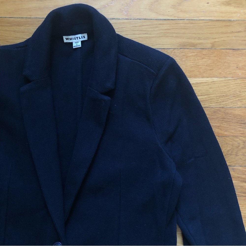 Navy Whistles sweater blazer sz 6 elevated workwear - Picture 3 of 16